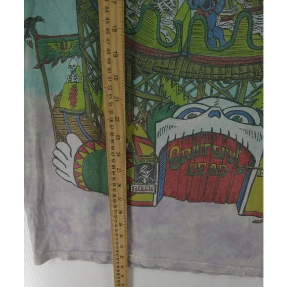 VINTAGE Grateful Dead Shirt Medium Liquid Brockum 1993 Roller Coaster*